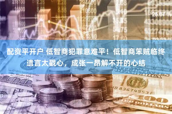 配资平开户 低智商犯罪意难平！低智商笨贼临终遗言太戳心，成张一昂解不开的心结