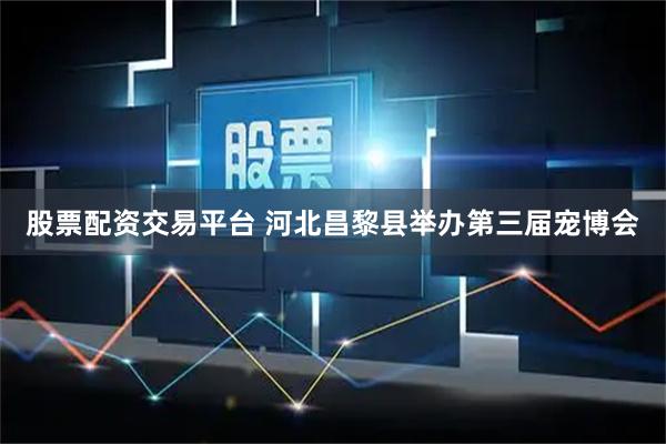 股票配资交易平台 河北昌黎县举办第三届宠博会